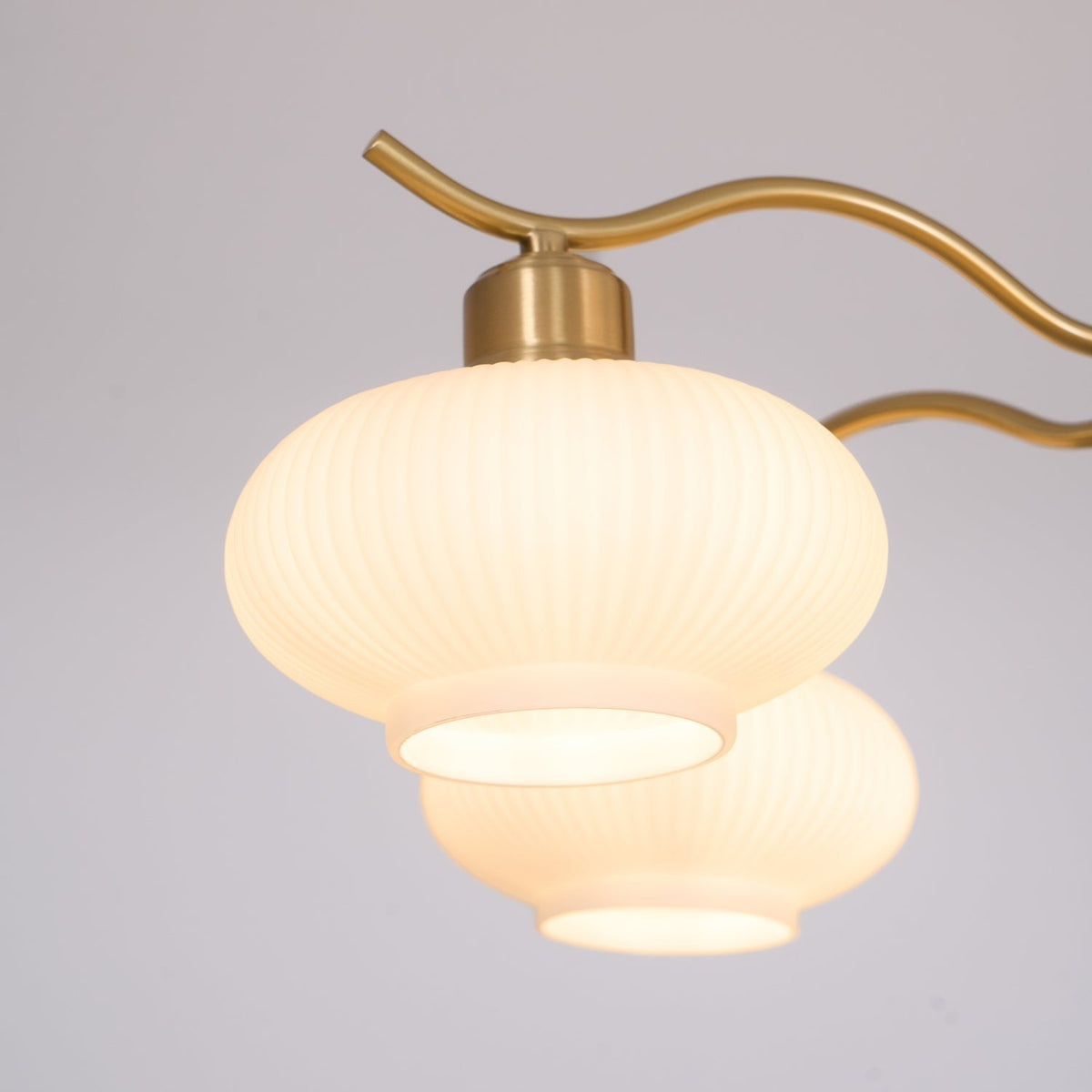 Cavien Brass and Walnut Chandelier-Neutral Decor