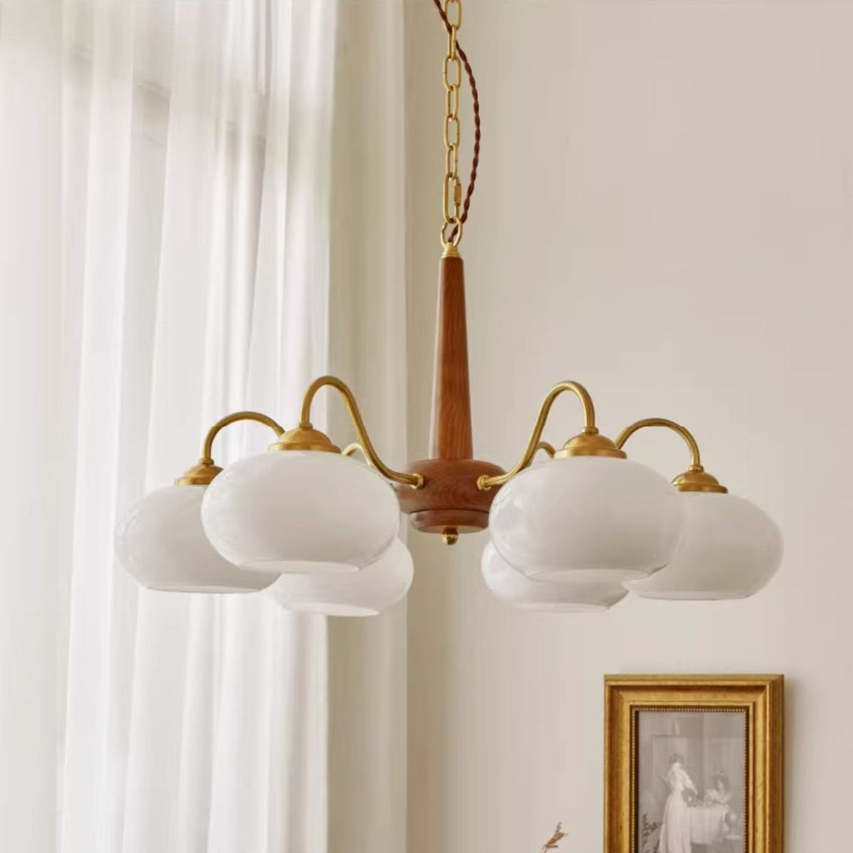Elmiror Premium Nordic Art Wood Glass Lustre