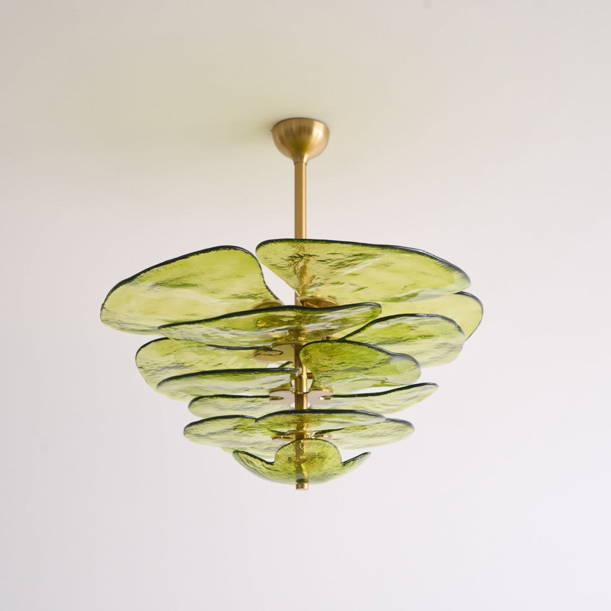 Livenq Lustre Pétale en Verre Murano Doré Luxe-Cielum
