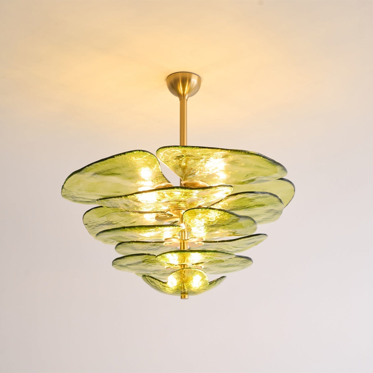 Livenq Lustre Pétale en Verre Murano Doré Luxe-Cielum