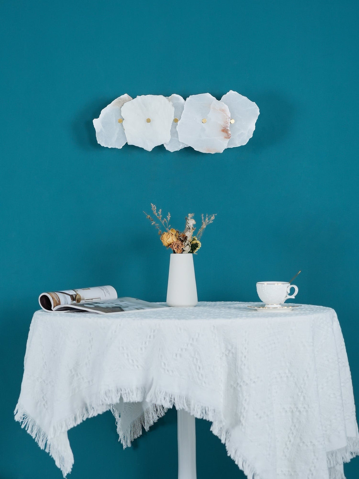 Alaeila Applique Murale en Albâtre avec Rameau Floral