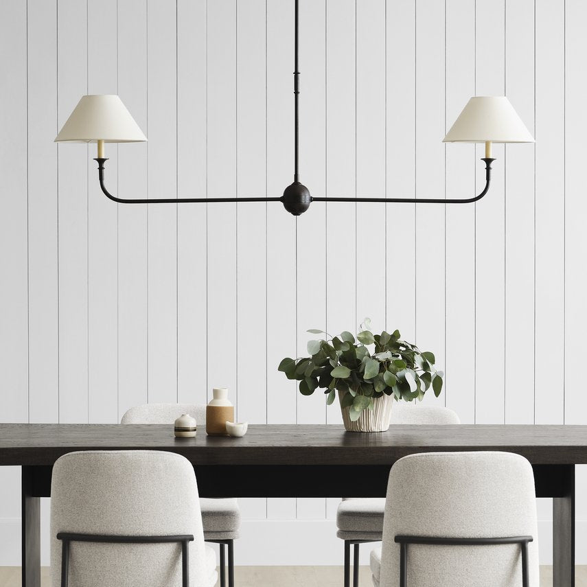 Soreline Suspension Lampe Bougie Noire Évasée