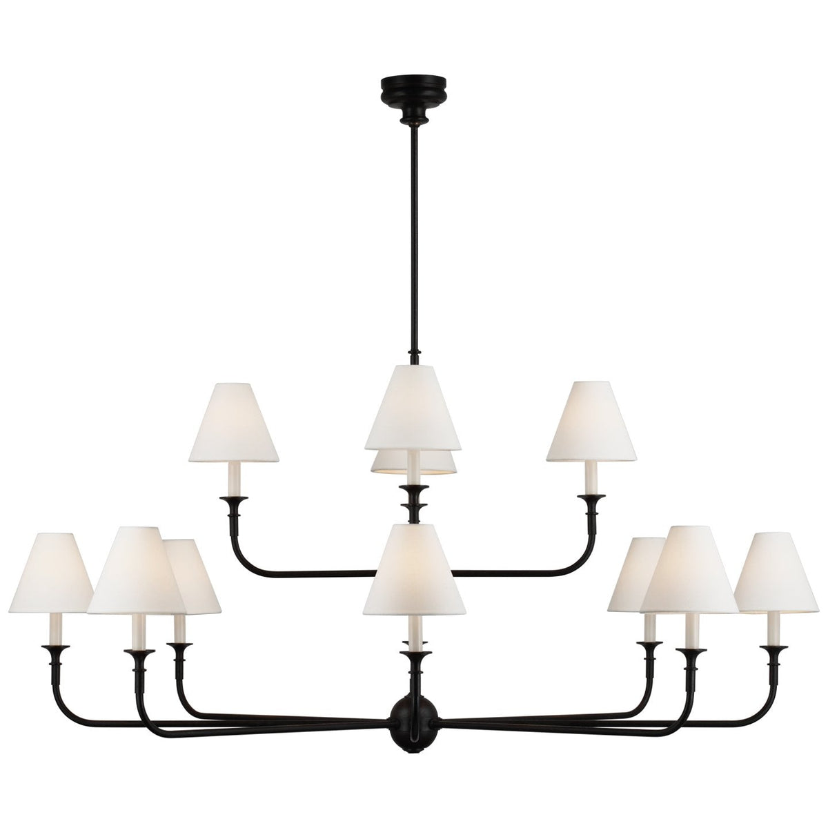 Soreline Suspension Lampe Bougie Noire Évasée