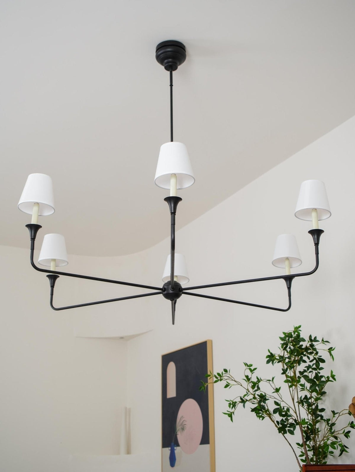 Soreline Suspension Lampe Bougie Noire Évasée