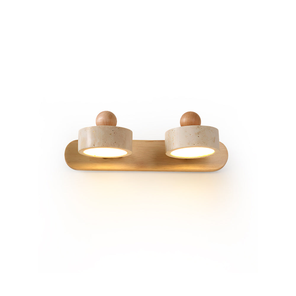 Piero Travertine Wall Lamp in a Japandi-style room setting.