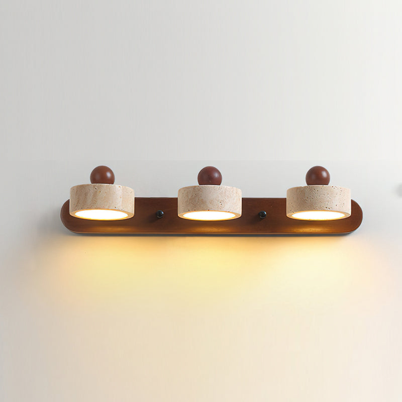 The 2-head lamp turned on, casting a soft, downward light.
