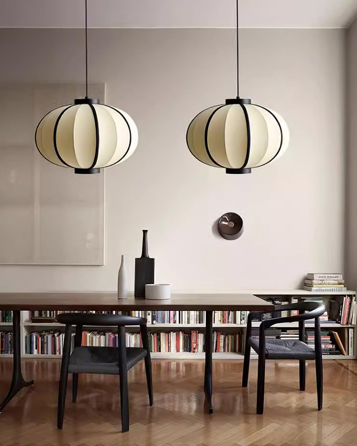 Lumara Pendant Lamp Fabric Lantern Frame Vintage-Neutral Decor
