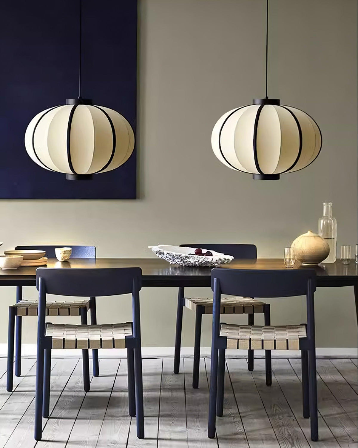 Lumara Pendant Lamp Fabric Lantern Frame Vintage-Neutral Decor