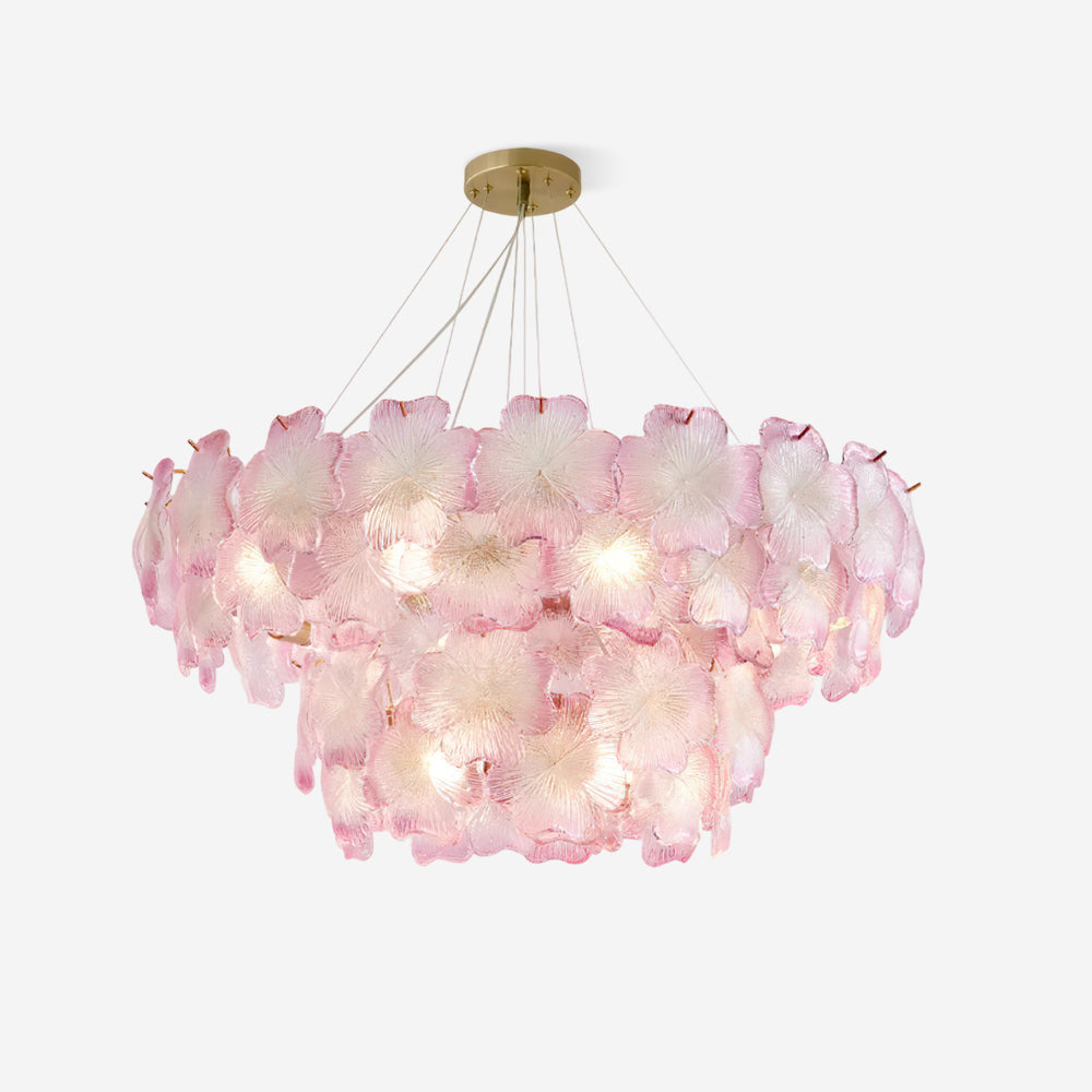 Ophelis Pink Flower Glass Chandelier-Neutral Decor