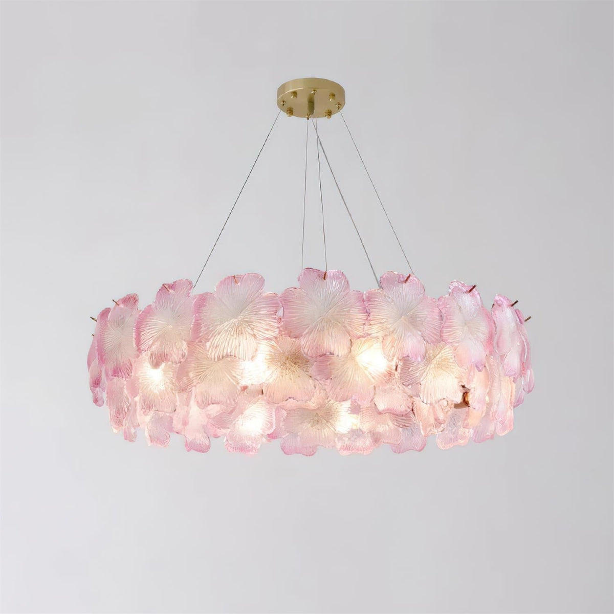 Ophelis Pink Flower Glass Chandelier-Neutral Decor