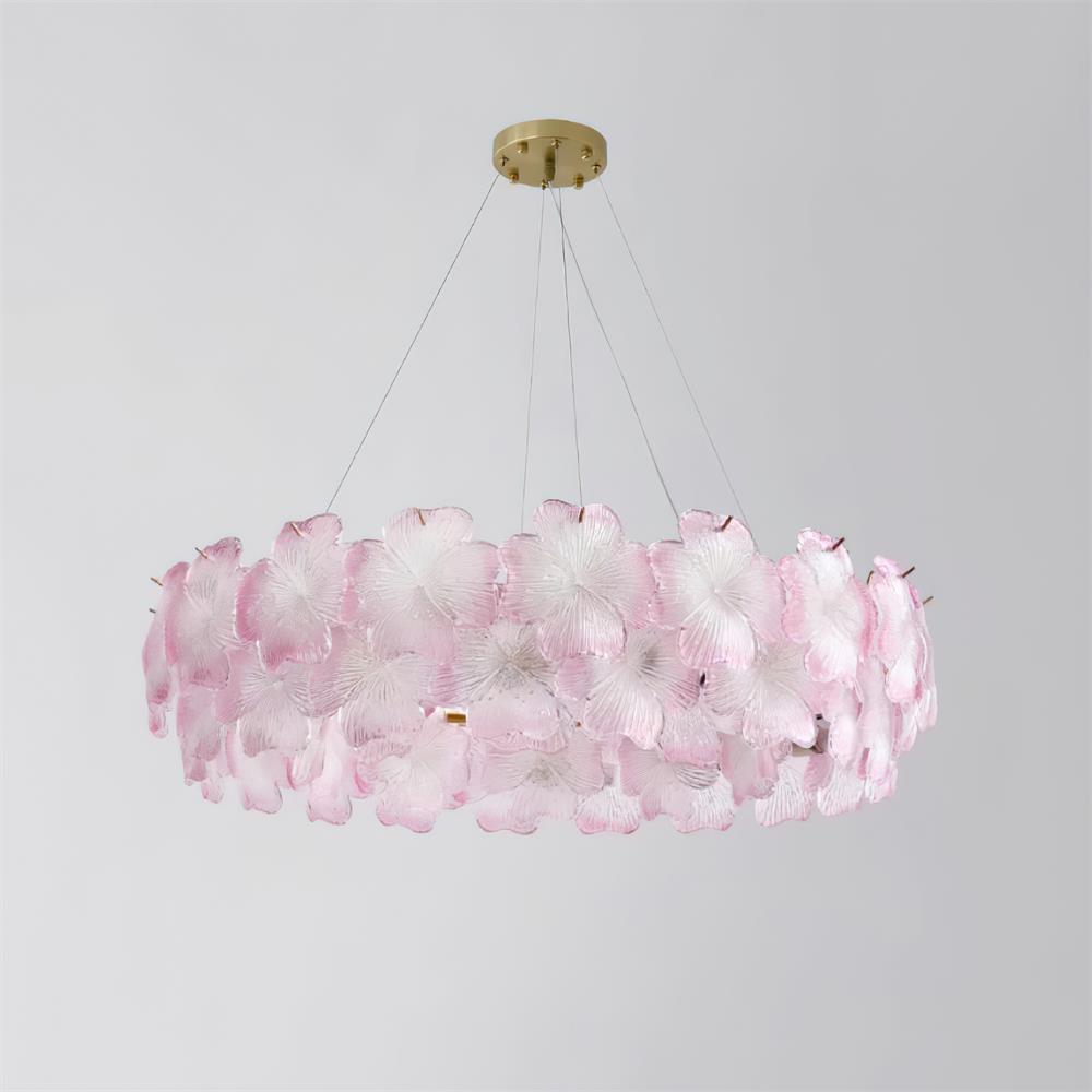 Ophelis Pink Flower Glass Chandelier-Neutral Decor