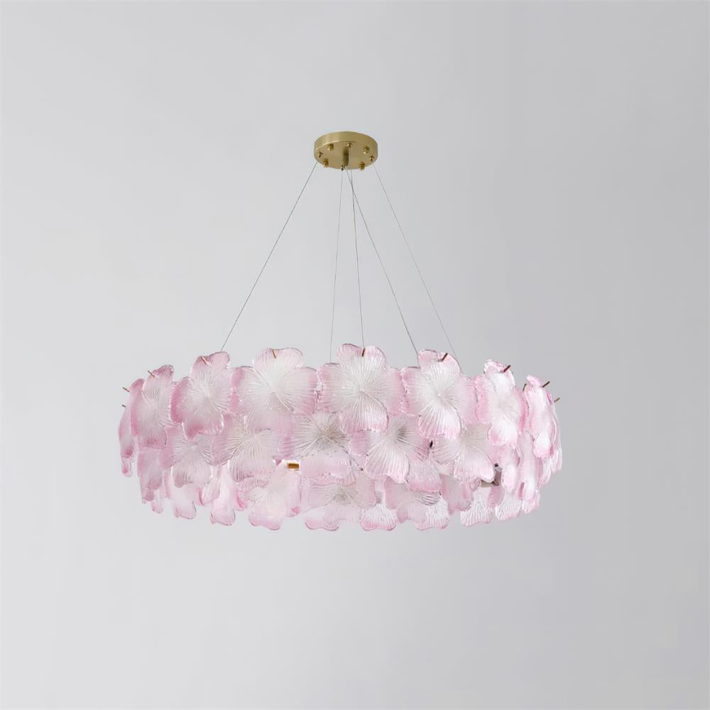 Ophelis Pink Flower Glass Chandelier-Neutral Decor