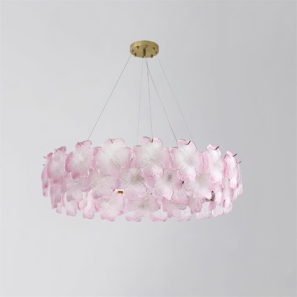 Ophelis Pink Flower Glass Chandelier-Neutral Decor