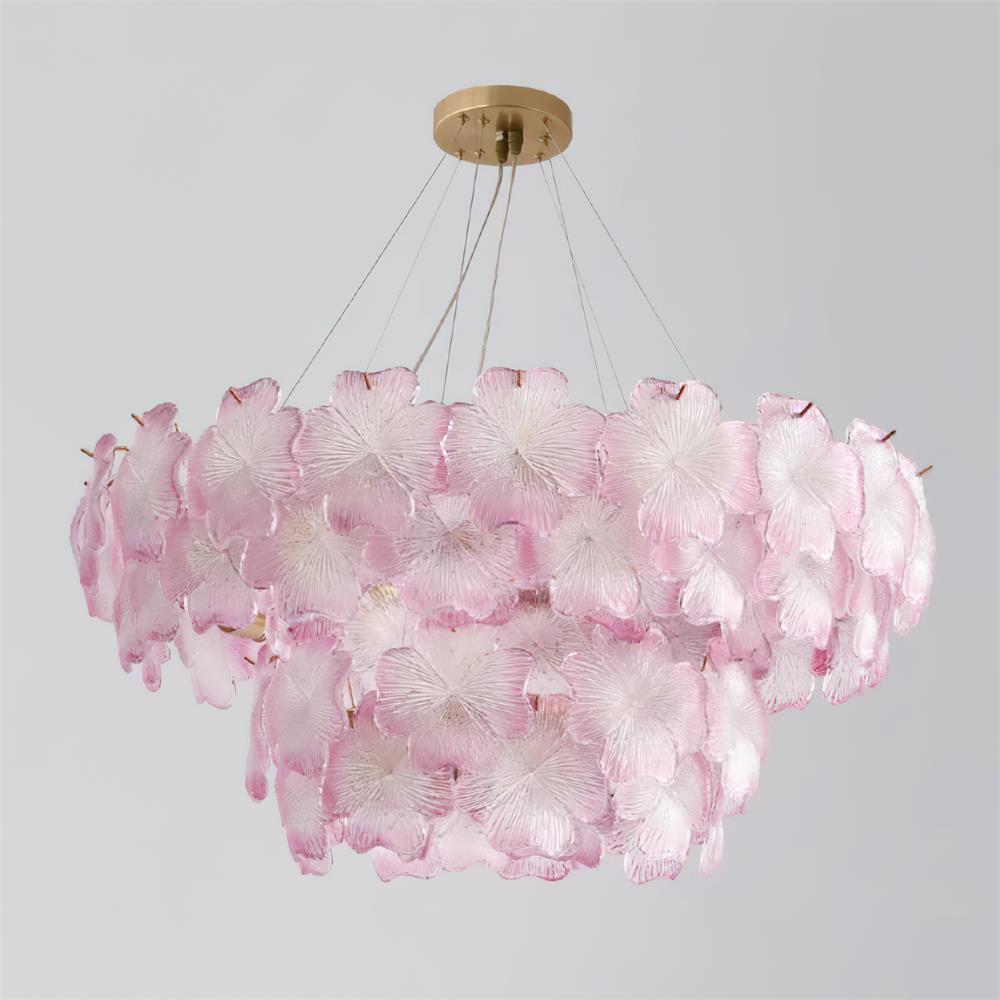 Ophelis Pink Flower Glass Chandelier-Neutral Decor