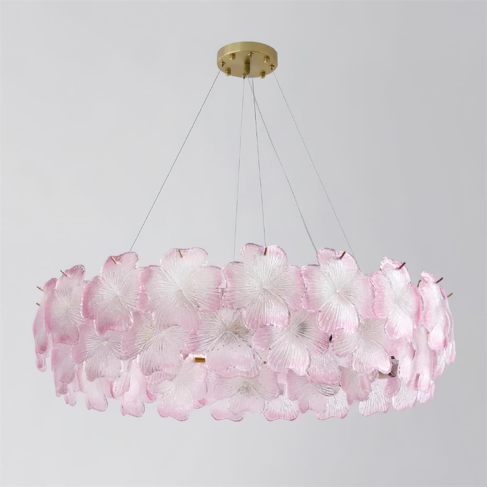 Ophelis Pink Flower Glass Chandelier-Neutral Decor