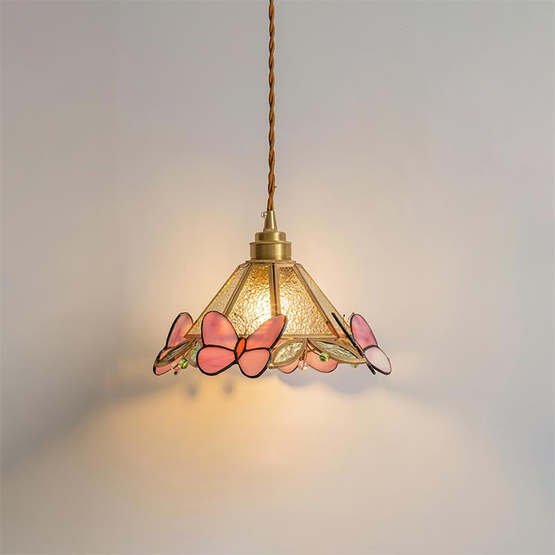 Tiffany Butterfly Stained GlassPendant Light-Neutral Decor