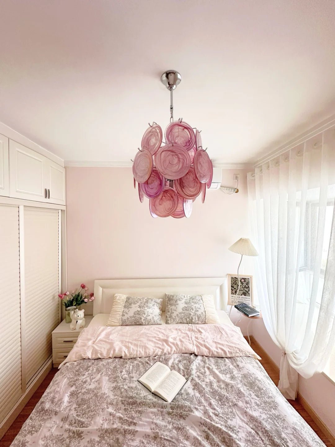 Nivine Lustre en Verre de Murano Rose Vintage