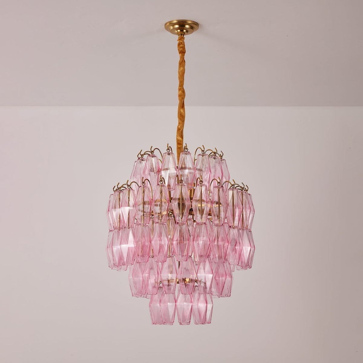 Pereline Lustre Rose Murano Verre Superposé Glamour