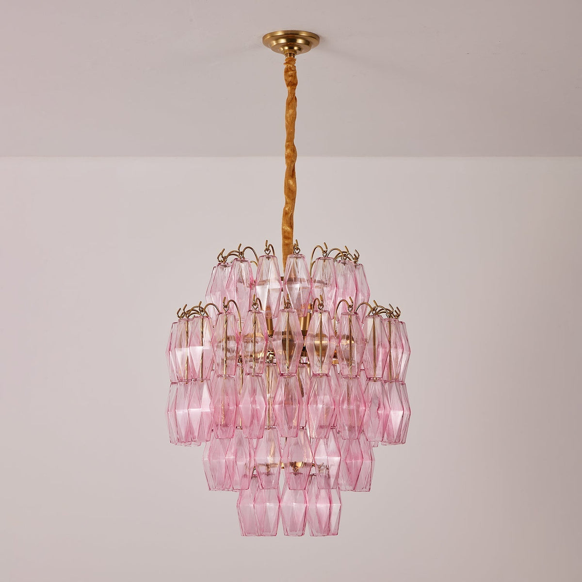 Pereline Lustre Rose Murano Verre Superposé Glamour