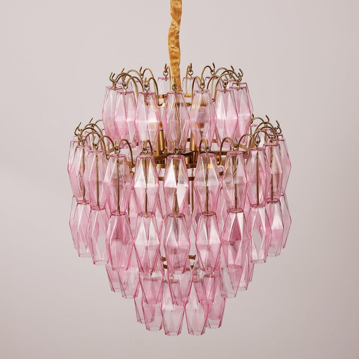 Aurora Chandelier Pink Murano Glass Layered Glam-Neutral Decor