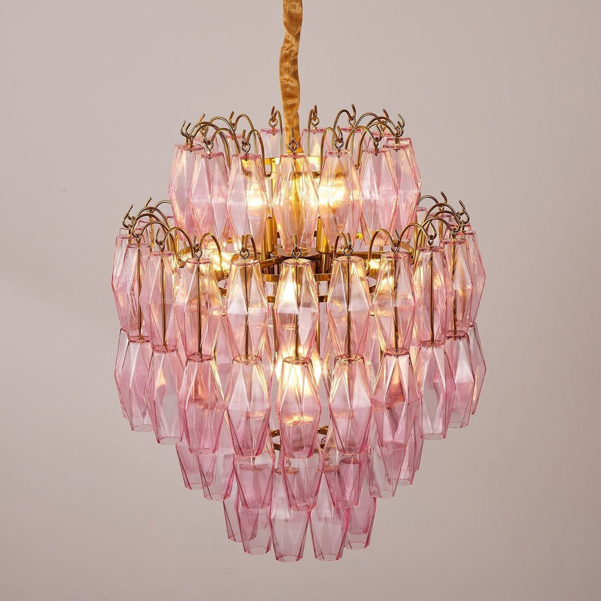 Pereline Lustre Rose Murano Verre Superposé Glamour
