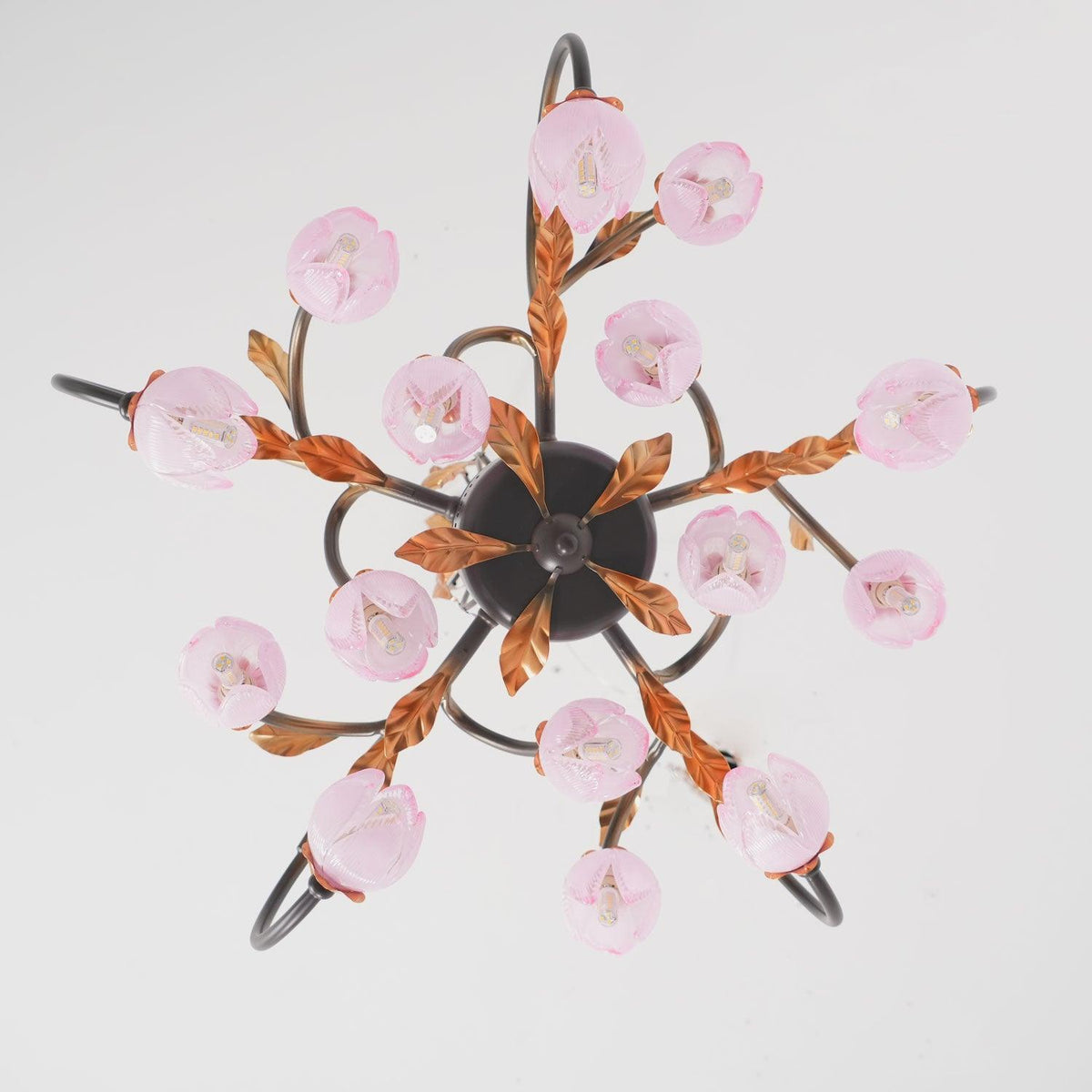 Avelora Lustre Vintage Industriel en Verre Rose