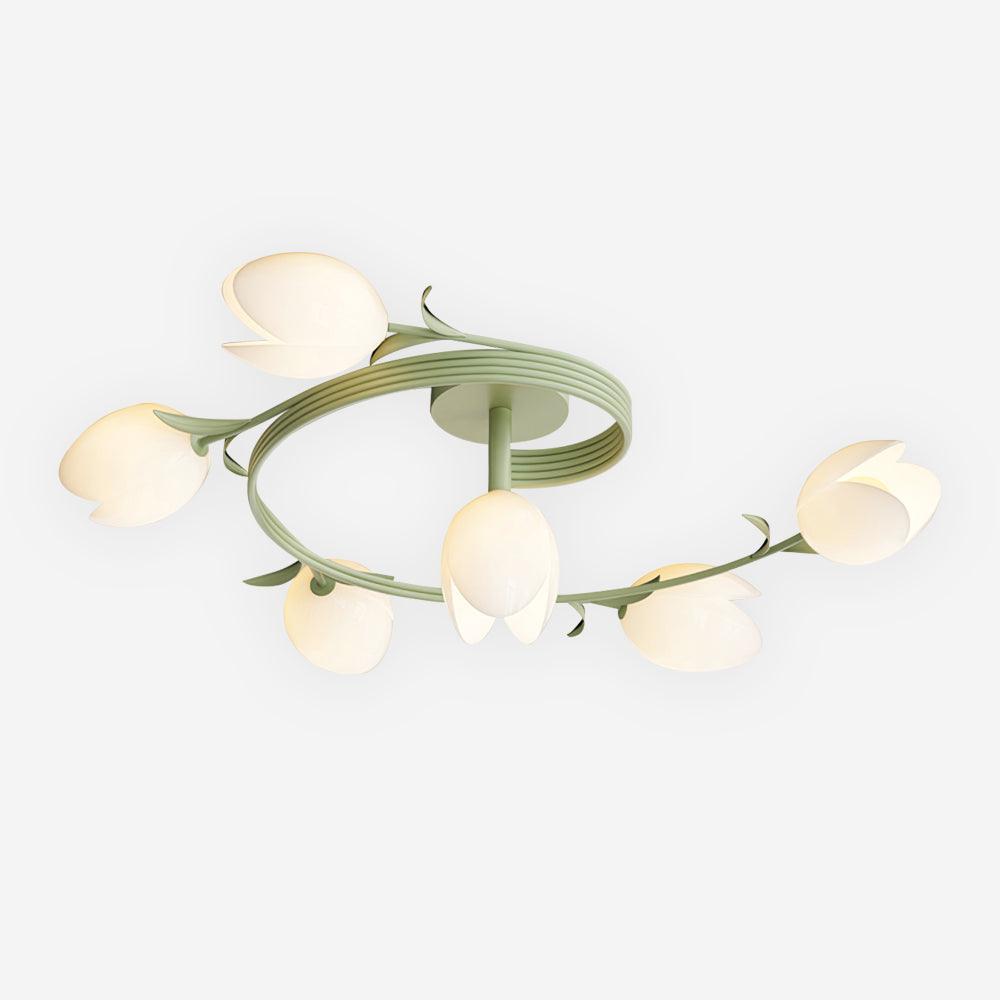 Iris 6-Light Tulip Ceiling Light-Neutral Decor