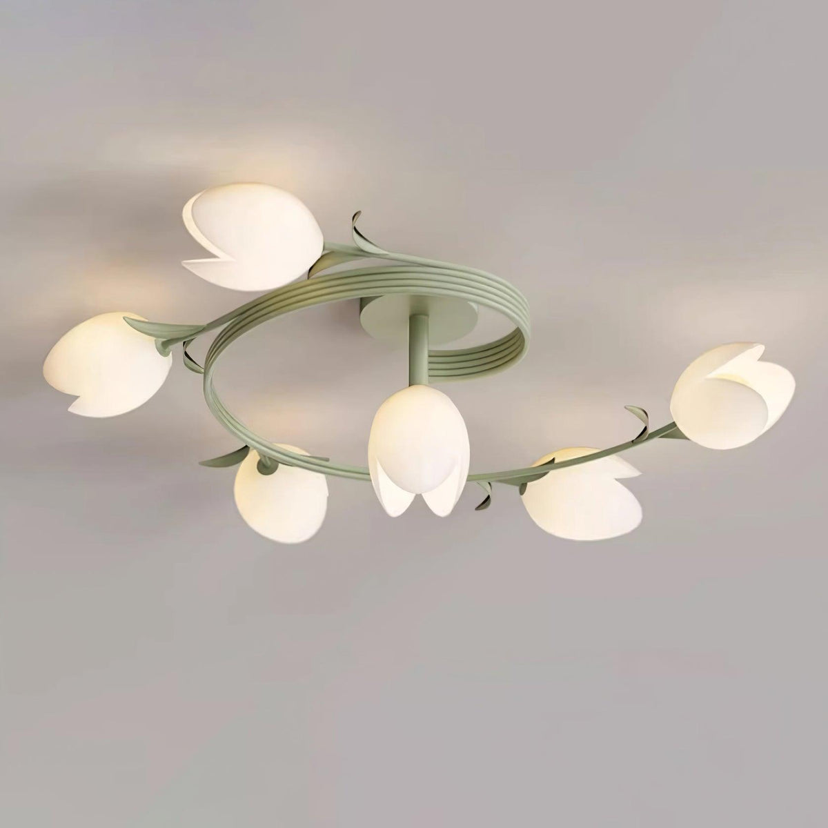 Iris 6-Light Tulip Ceiling Light-Neutral Decor