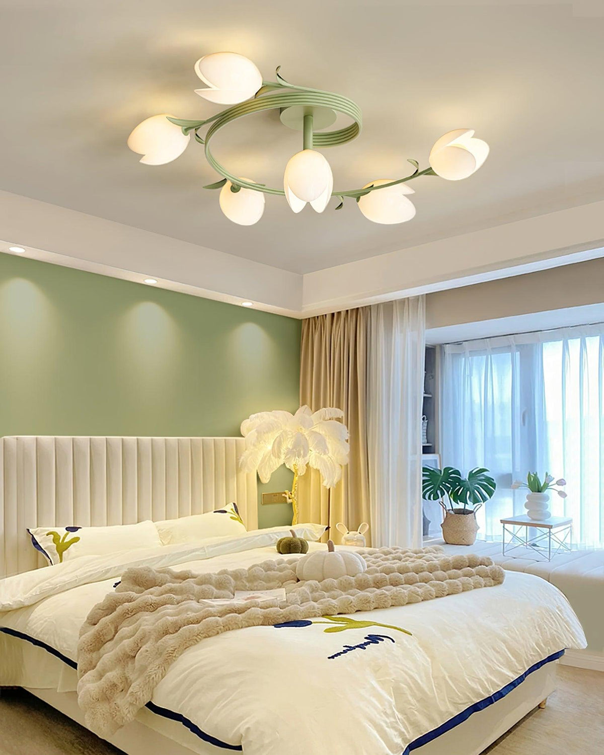 Iris 6-Light Tulip Ceiling Light-Neutral Decor