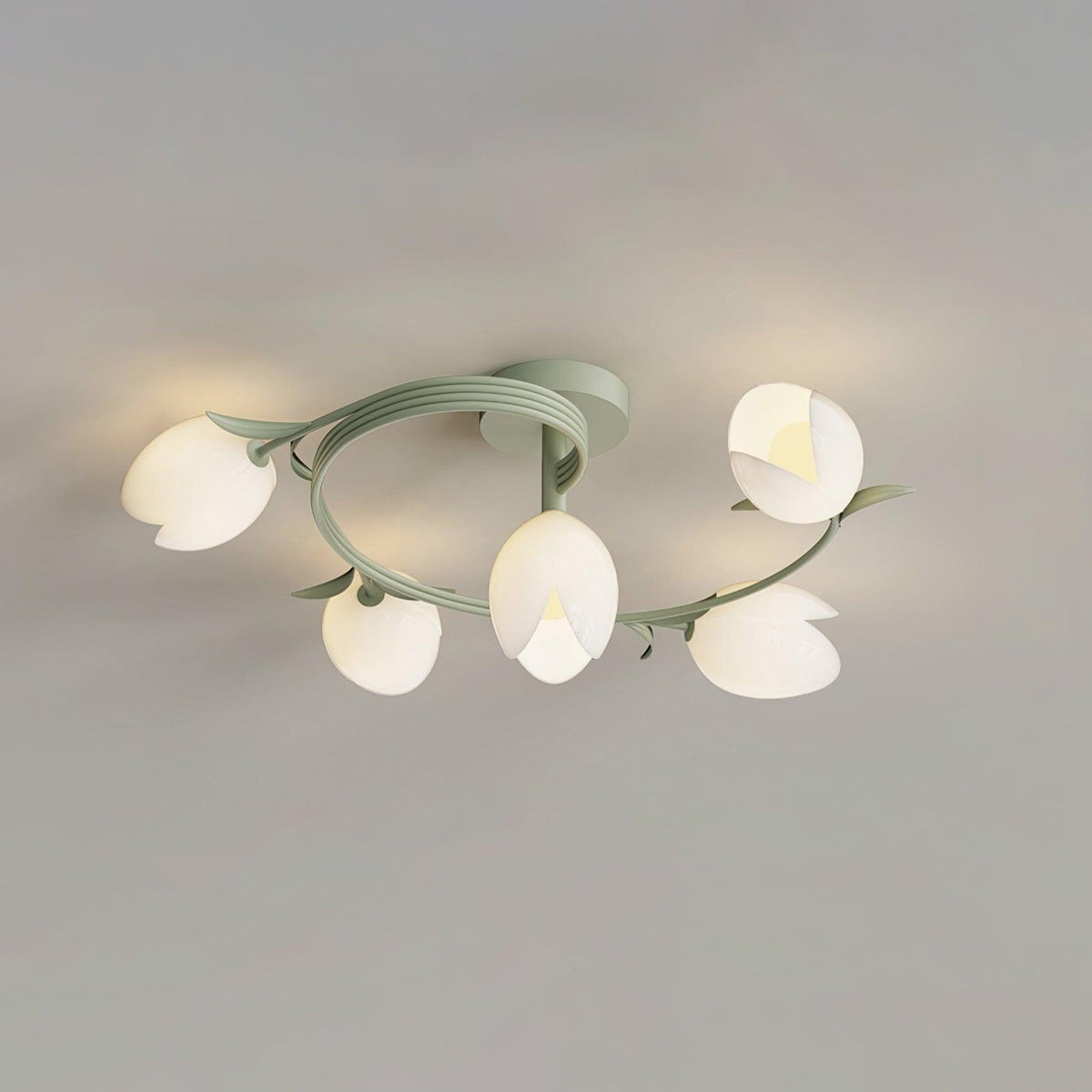 Iris 6-Light Tulip Ceiling Light-Neutral Decor