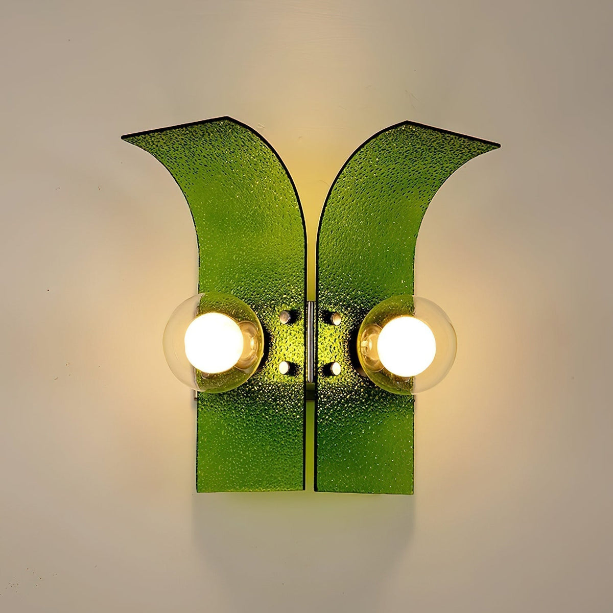 Wall Light Textured Glass Panels Dual Globes-Neutral Decor