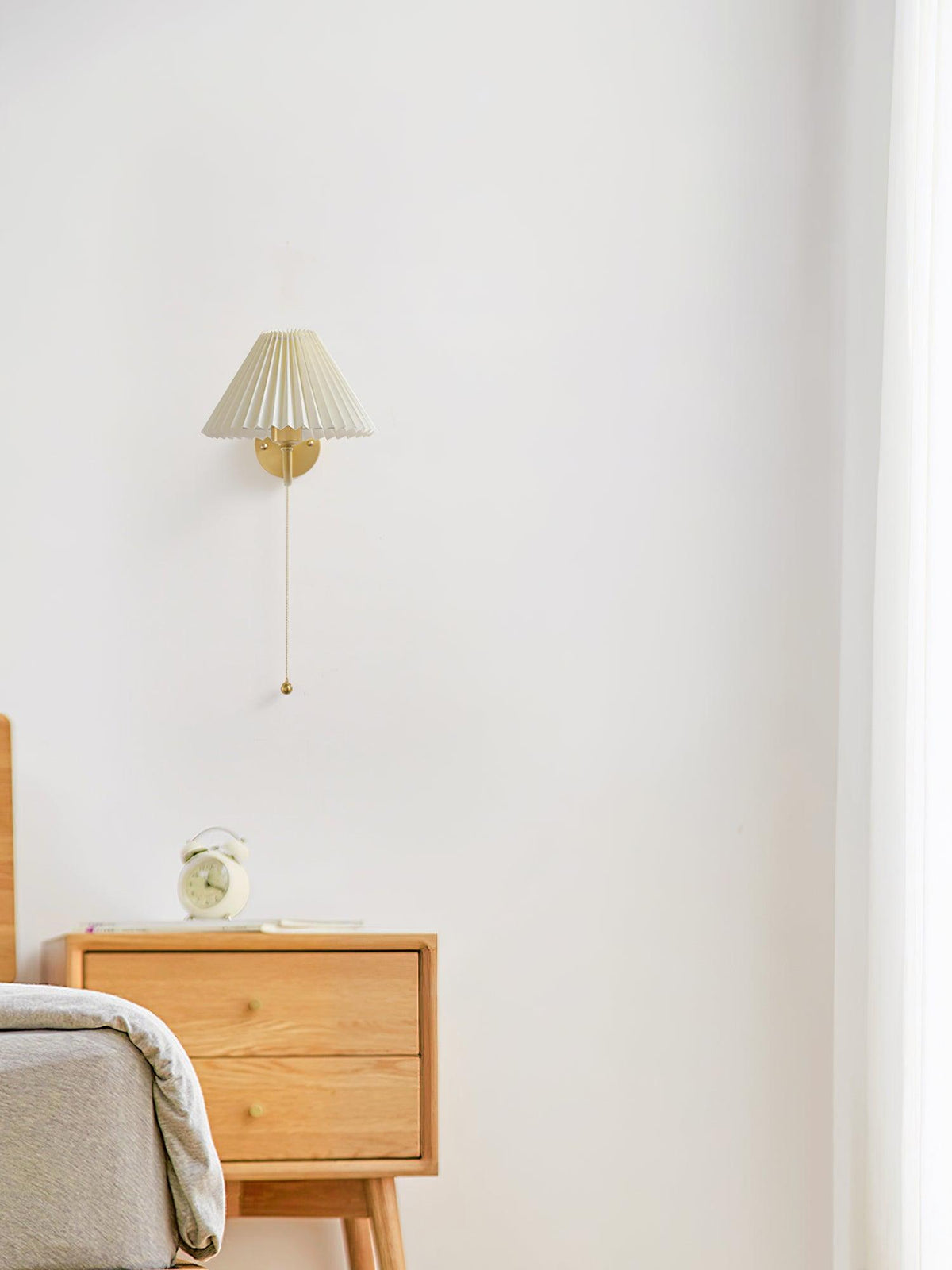 Ilvaine Élégance Plissé Laiton Tissu Applique Murale