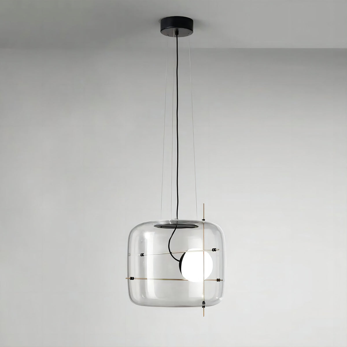 Lune Suspension en Verre Contemporaine