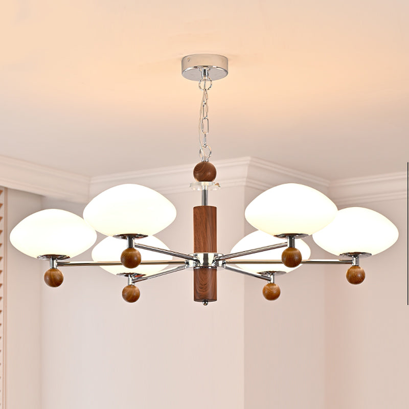 Lifestyle image of the Pointed Chandelier in a contemporary home interior.