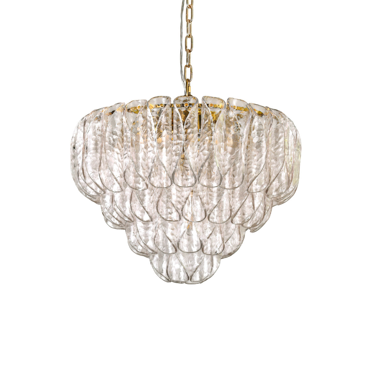 The smaller Dia 50cm version of the Poliedri glass chandelier.