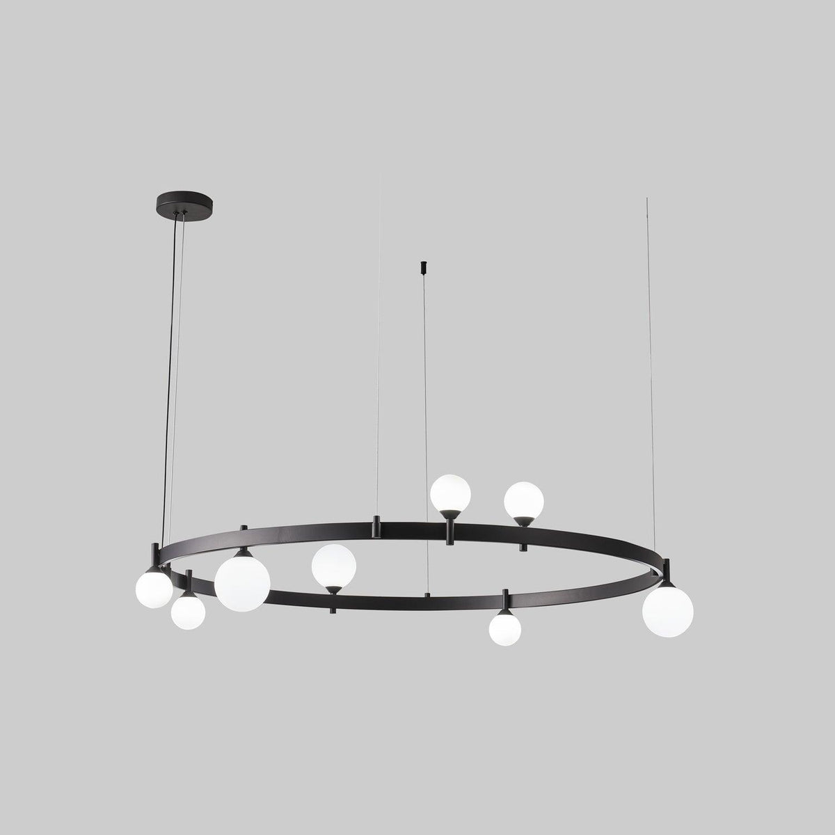 Doveon Suspension Lampe Anneau Noir Rond