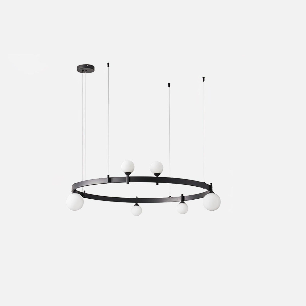 Doveon Suspension Lampe Anneau Noir Rond