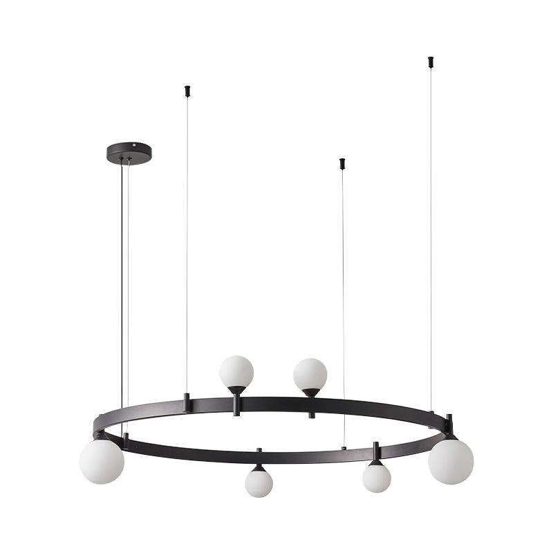 Doveon Suspension Lampe Anneau Noir Rond