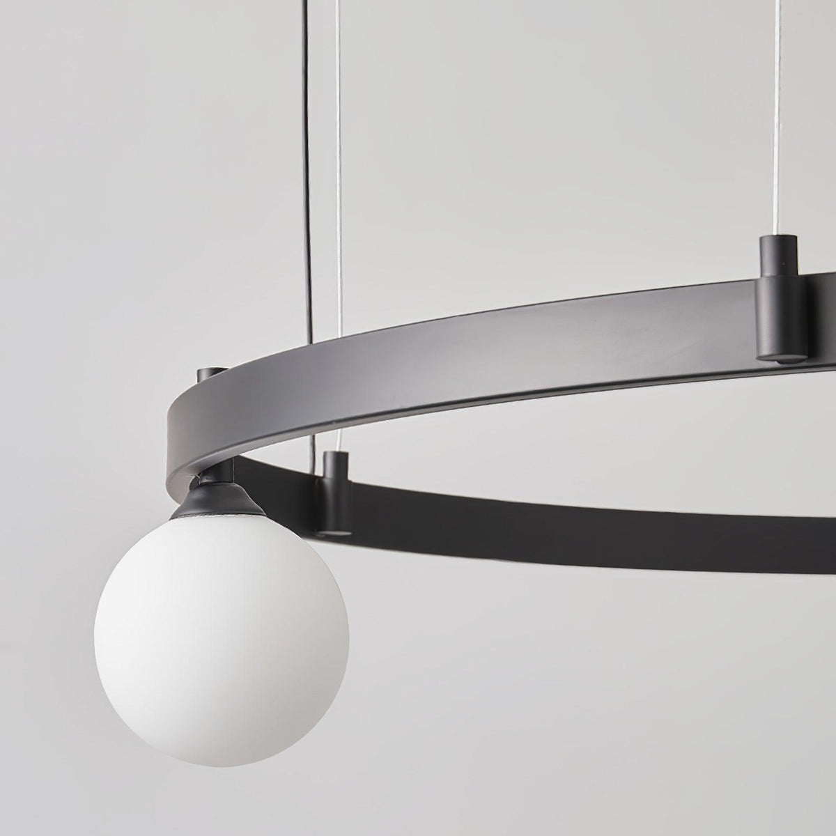 Doveon Suspension Lampe Anneau Noir Rond