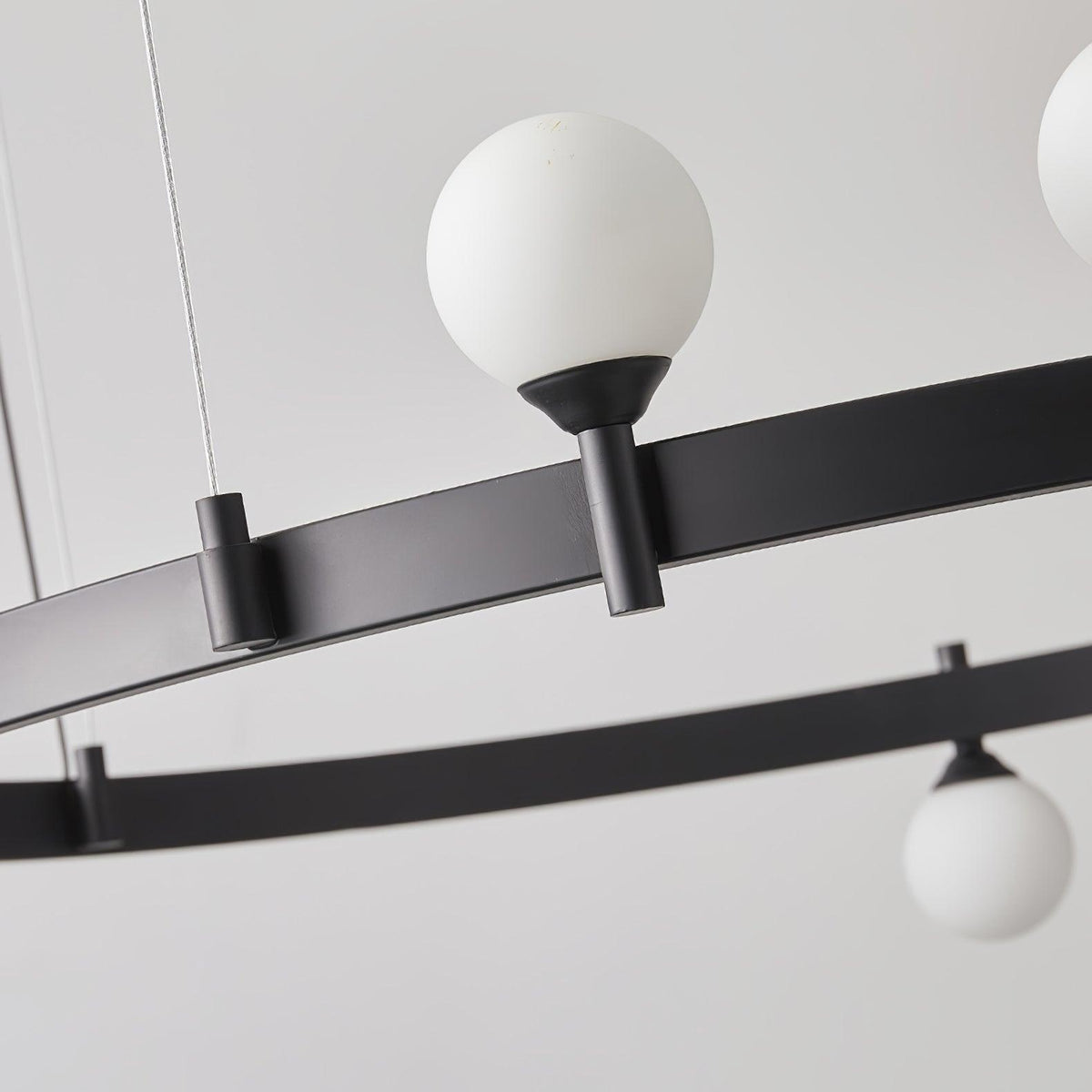 Doveon Suspension Lampe Anneau Noir Rond