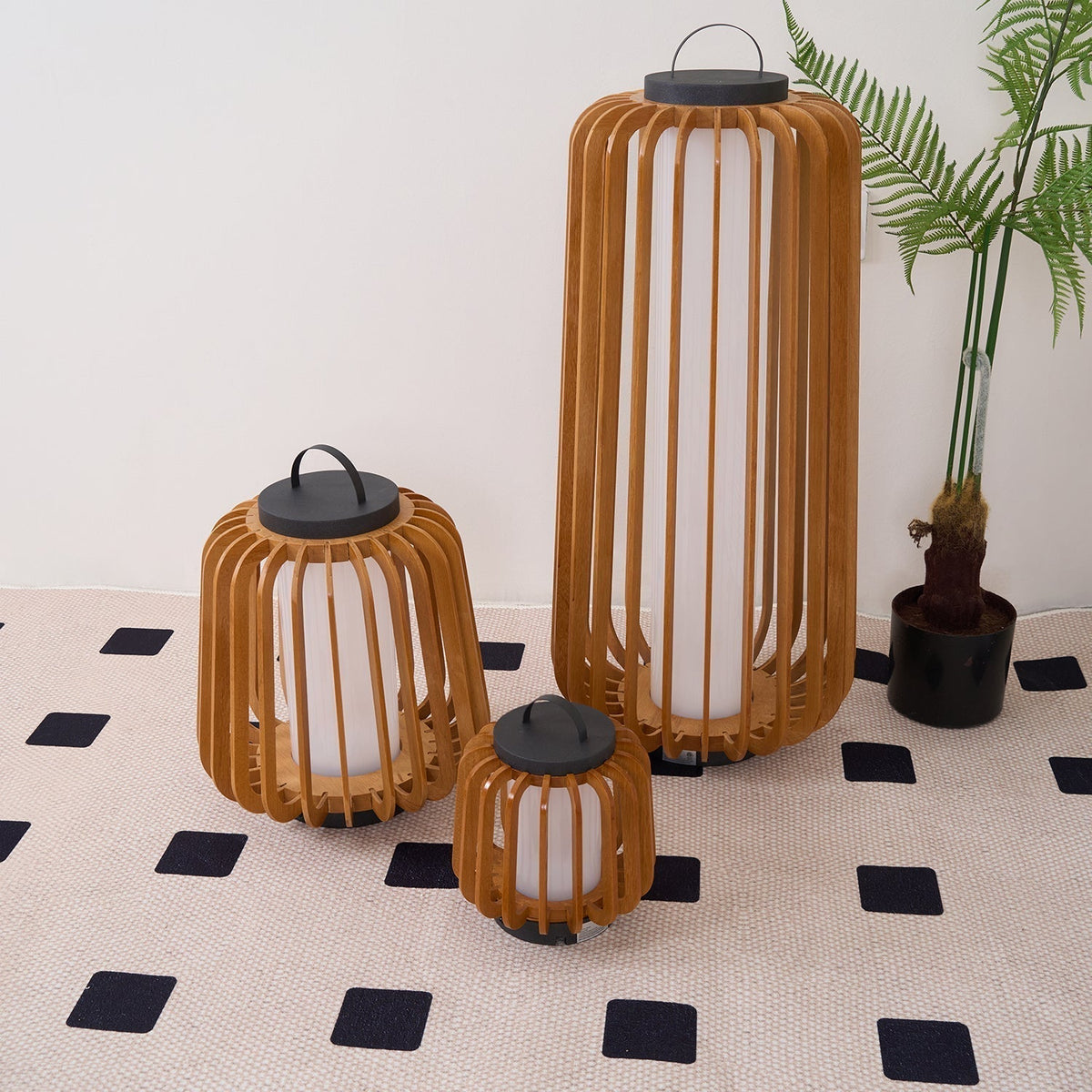 Nelius Lanterne en Bois Luminaire Extérieur