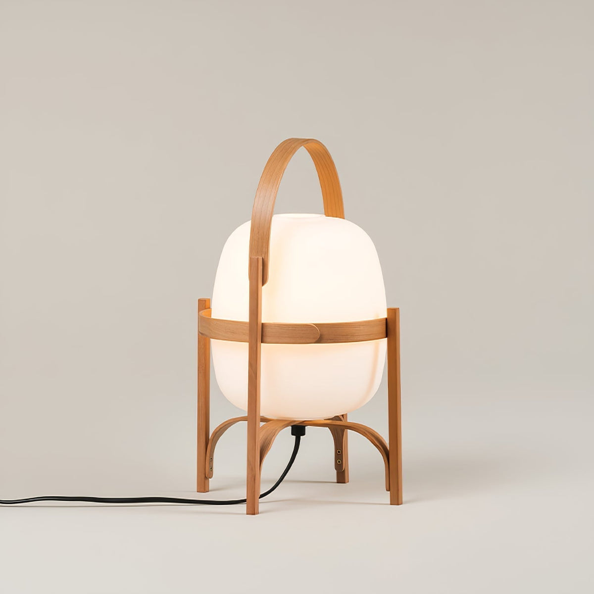 Lethra Lampe de Table en Bois Et Verre
