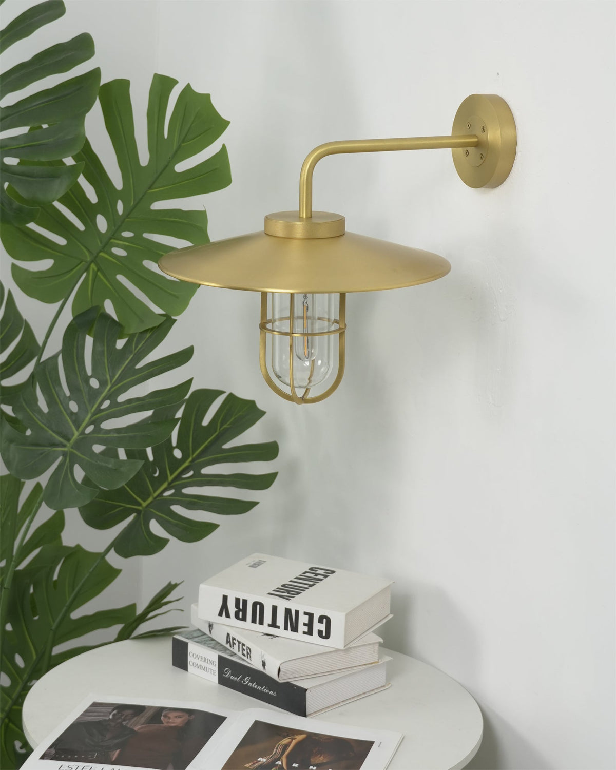 The Portree Wall Light providing ambient light in a cozy room.