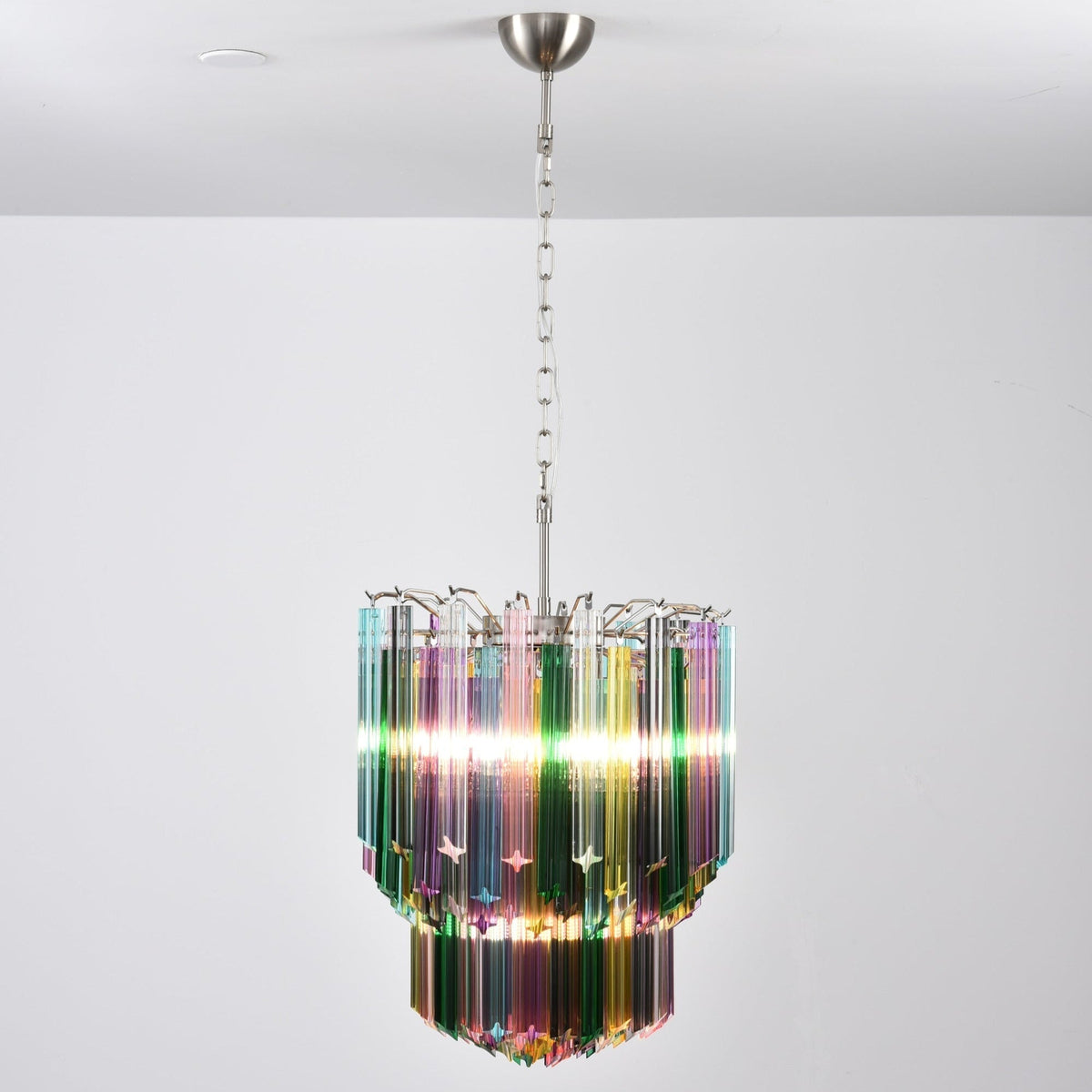 Teveira Lustre Murano Verre Coloré Prisme