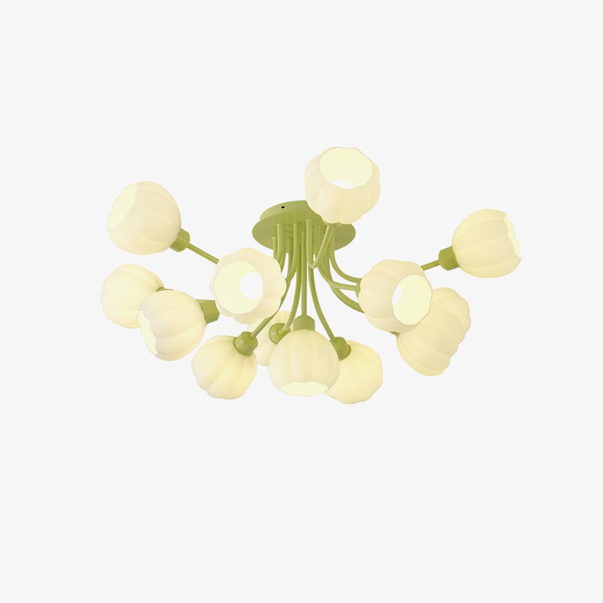 Iselena Plafonnier en Verre Matcha Élégant