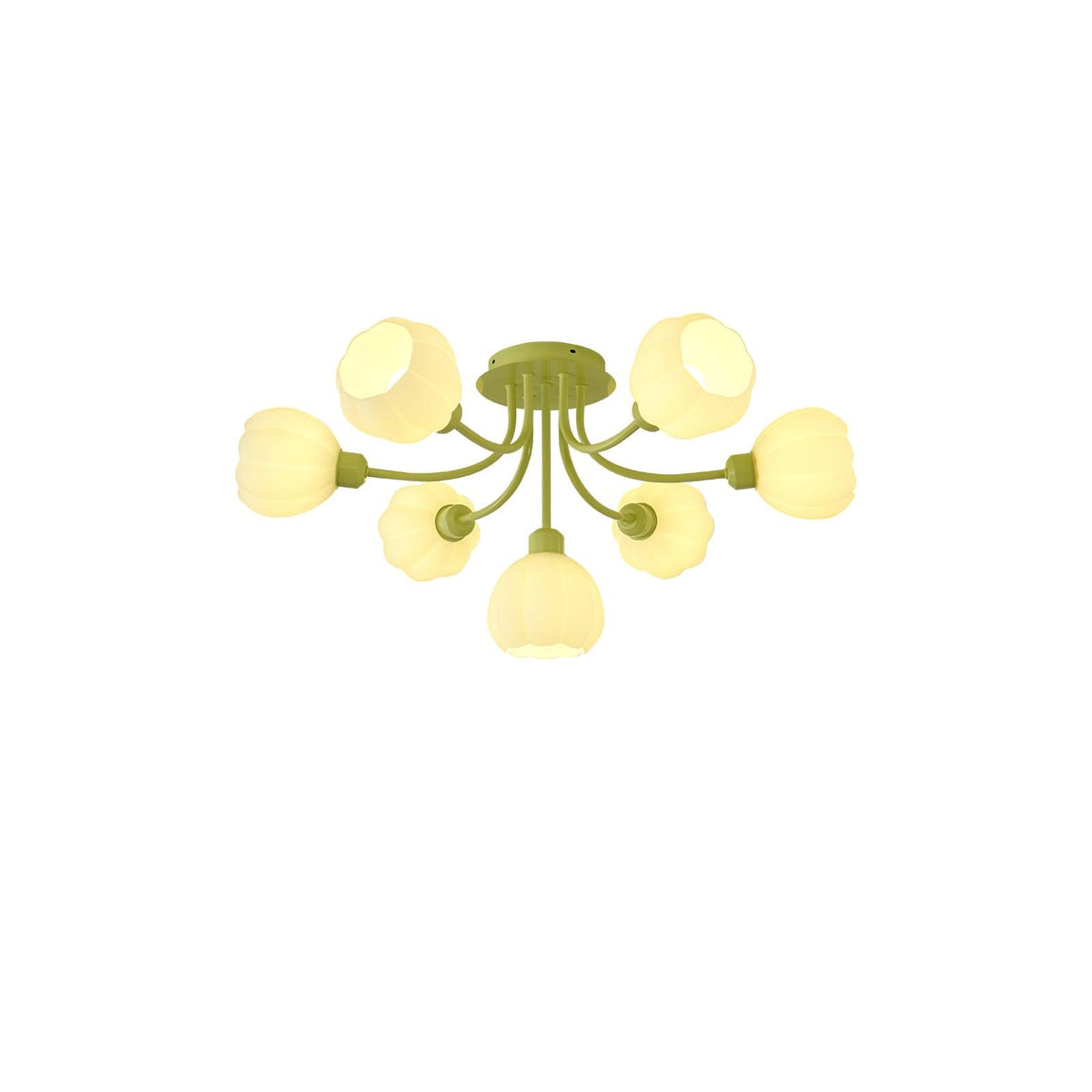 Iselena Plafonnier en Verre Matcha Élégant