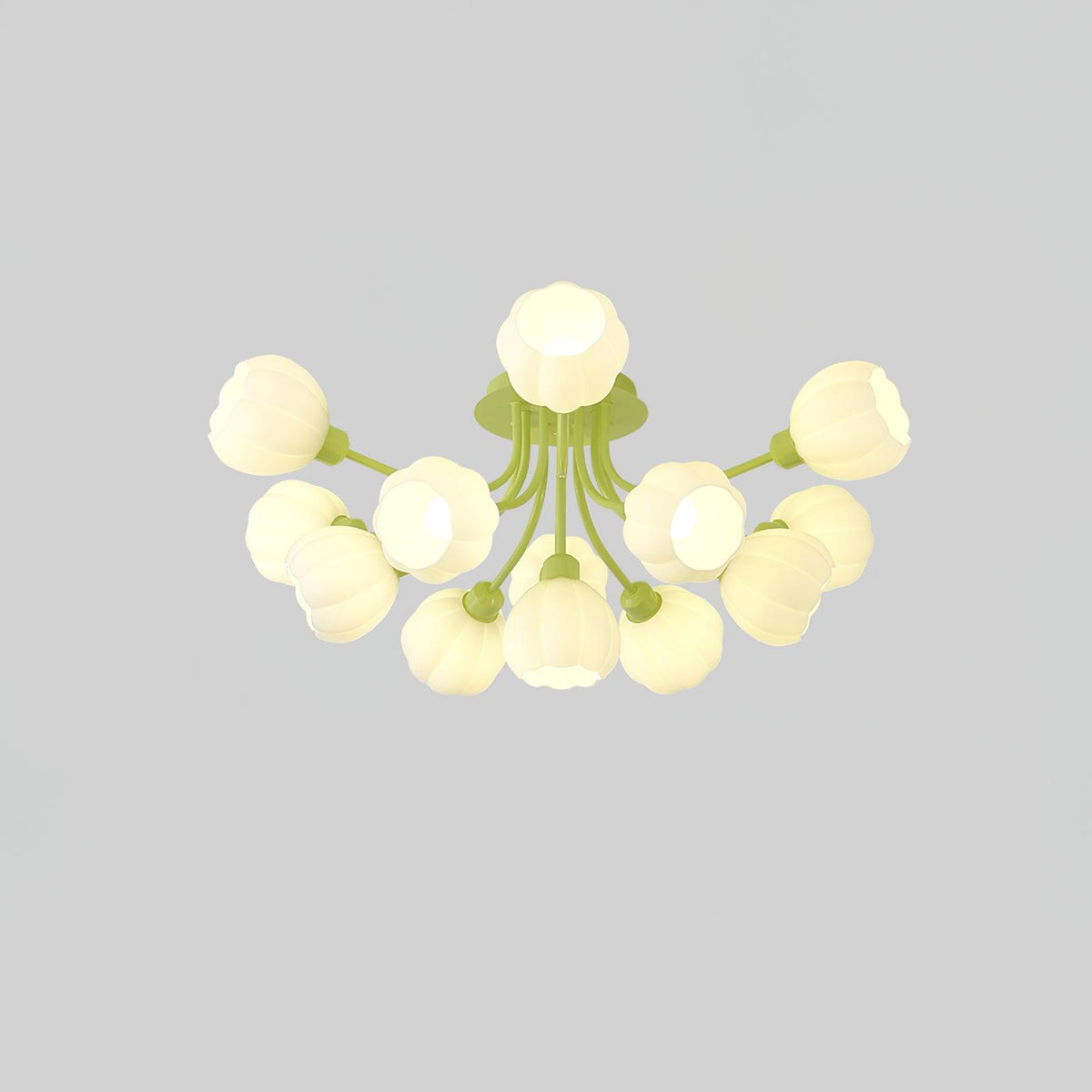 Iselena Plafonnier en Verre Matcha Élégant