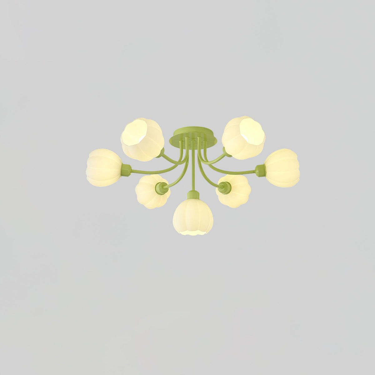 Iselena Plafonnier en Verre Matcha Élégant