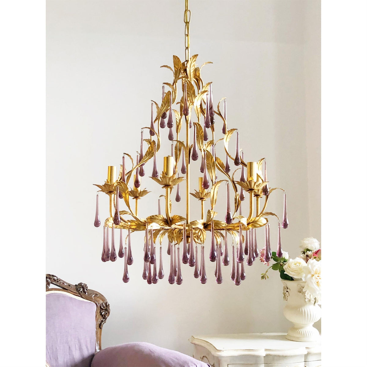 Ilvenel Lustre de Luxe en Verre Violet