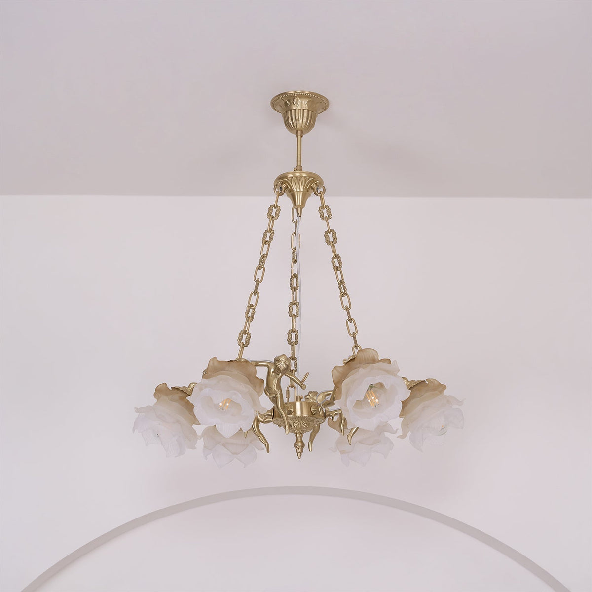 Mavenae Lustre Laiton Suspension Florale Vintage
